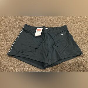 NWT Nike Women's Black Shorts Sz L 2 in One dry fit athletic active run bottoms
